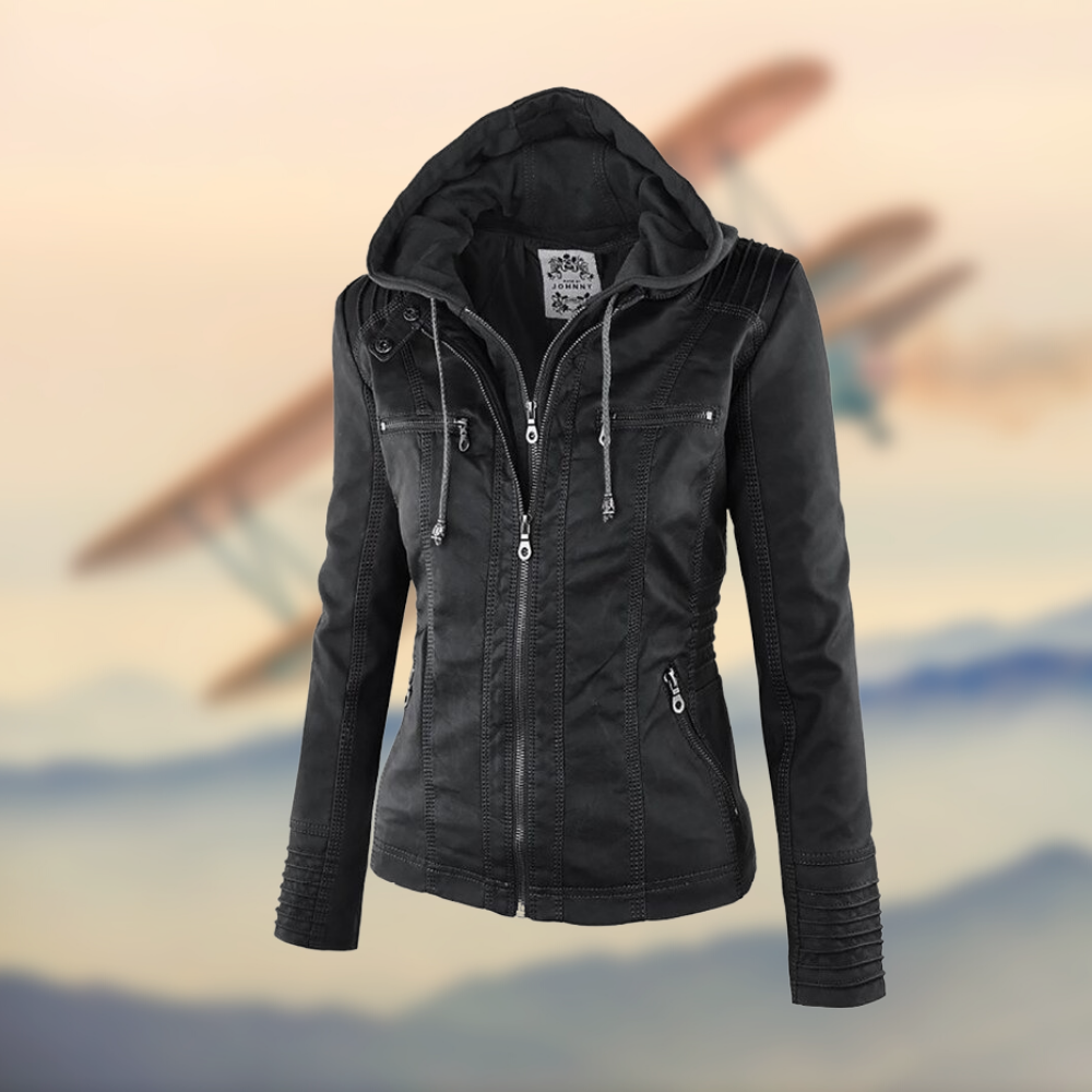 | Women’s Zip-Up Biker Jacket
