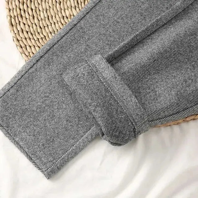 Women's Trousers Wool Blend Slim Fit