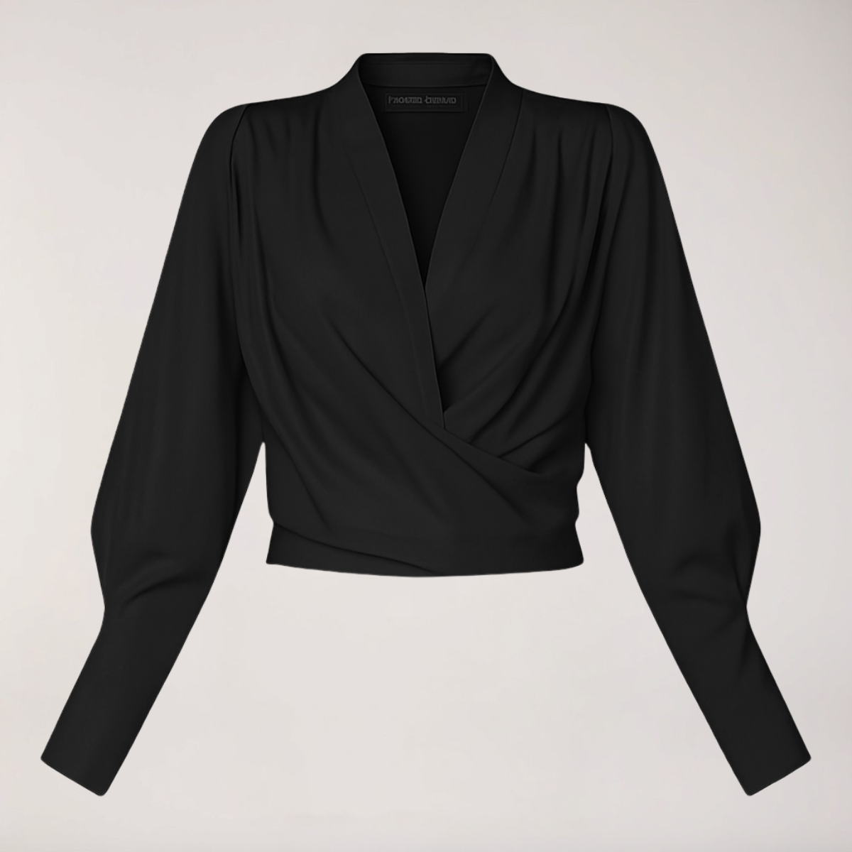 Women's Blouse with V-neck and Puff Sleeves