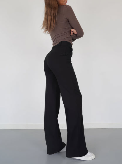 Women’s High-Waisted Straight Leg Trousers – Tailored, Centre Crease