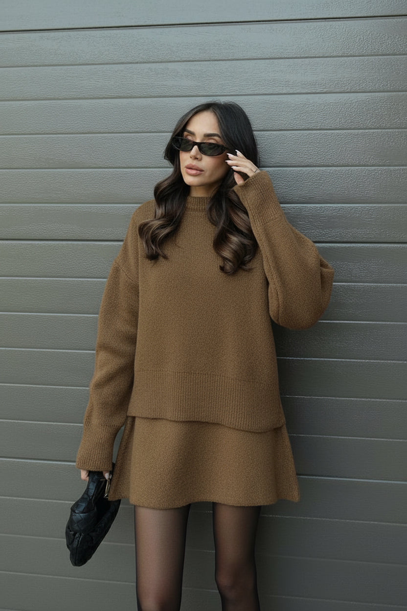 | Women's Sweater Mini Skirt Set