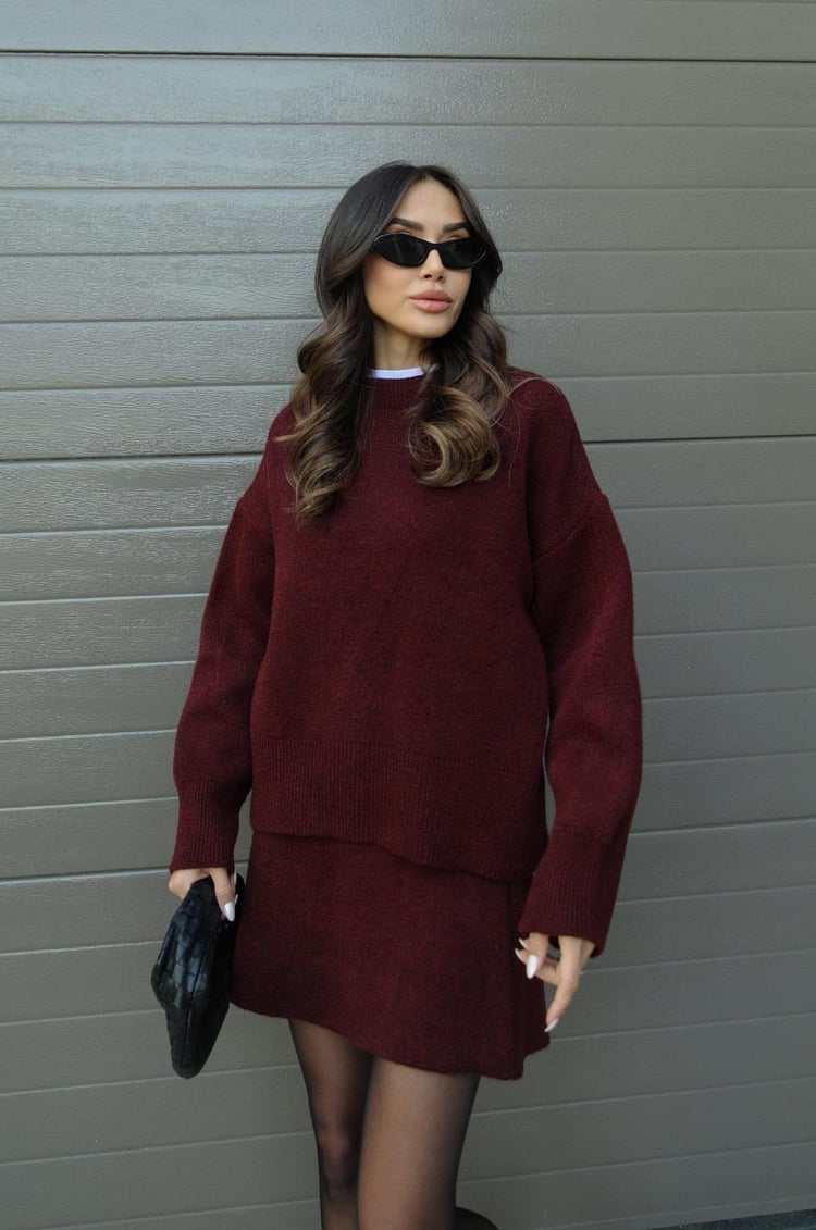 | Women's Sweater Mini Skirt Set