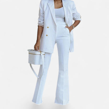 Women’s Tailored Blazer Trouser Set – Two-Piece Suit for Formal and Evening Elegance