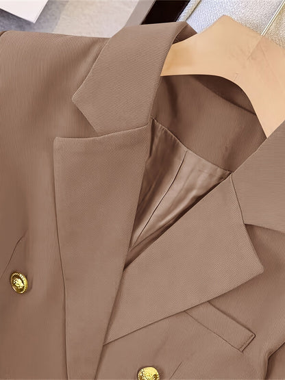 Women’s Tailored Double-Breasted Blazer – All-Season Formal Wear