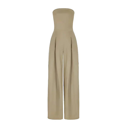 Women’s Tube Jumpsuit with Waist Sculpting Corset Effect – Elegant Slim Fit