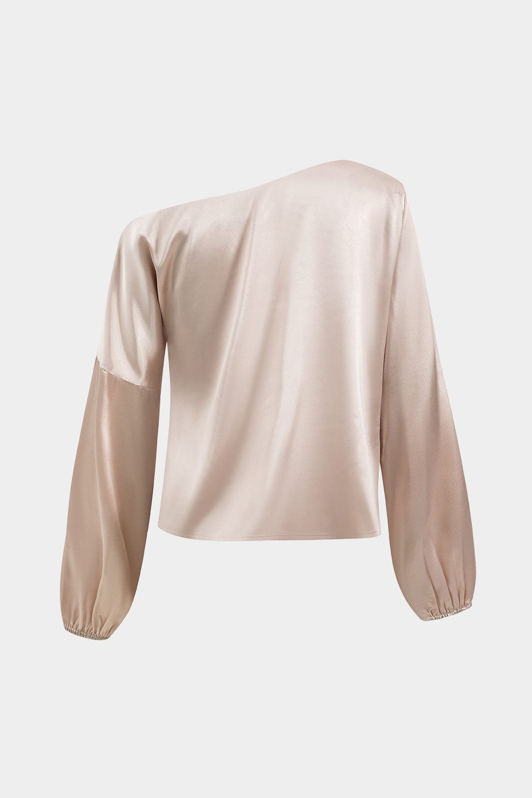 Womens Blouse Asymmetrical One-Shoulder Long Sleeve
