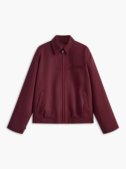 Womens Coat Minimalist Burgundy
