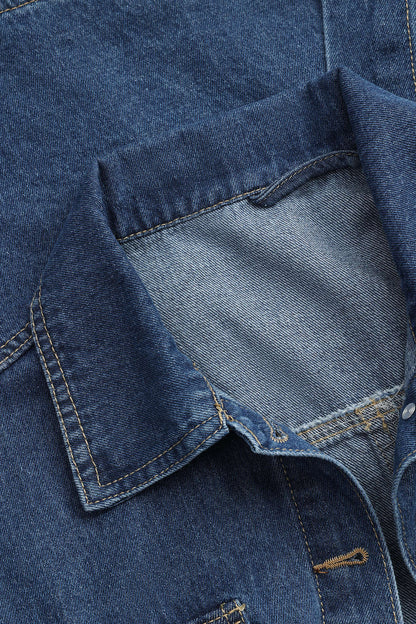 Womens Denim Jacket with Tie Belt