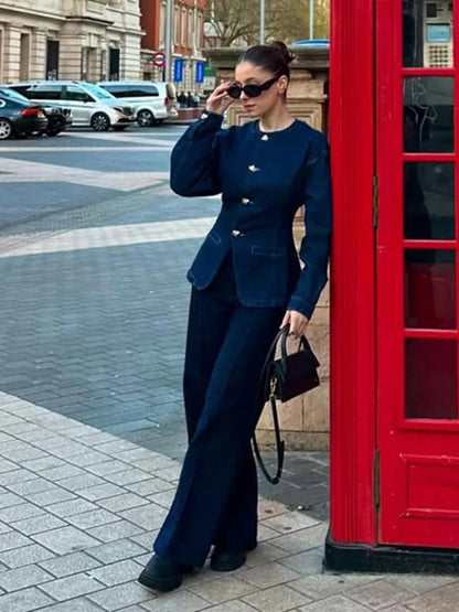 Womens Denim Two Piece Set