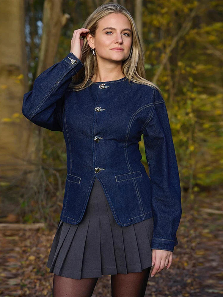 Womens Denim Two Piece Set