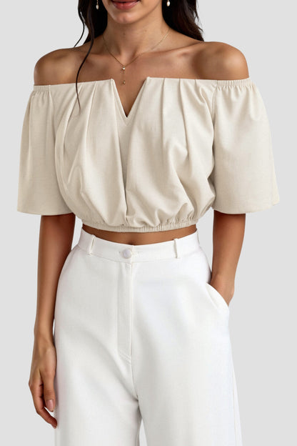 Womens Going Out Top Off-Shoulder V-Neck