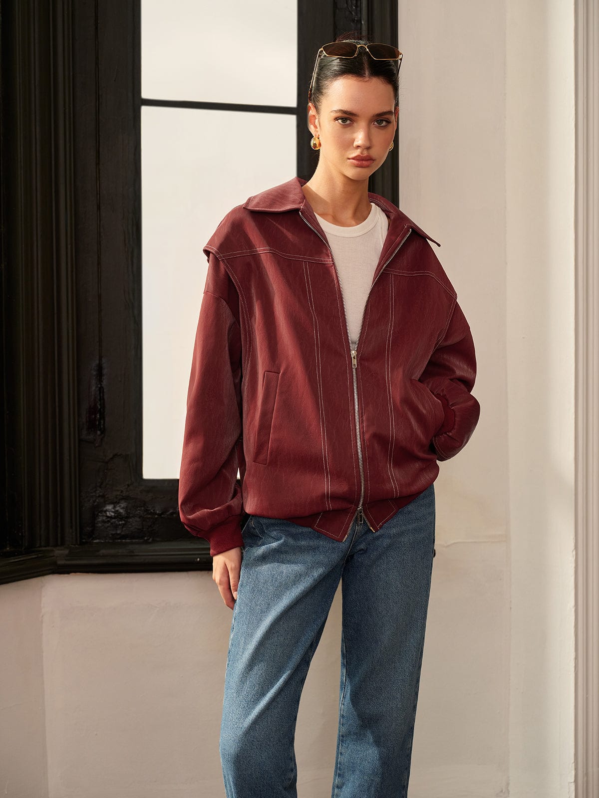 Womens Jacket Burgundy
