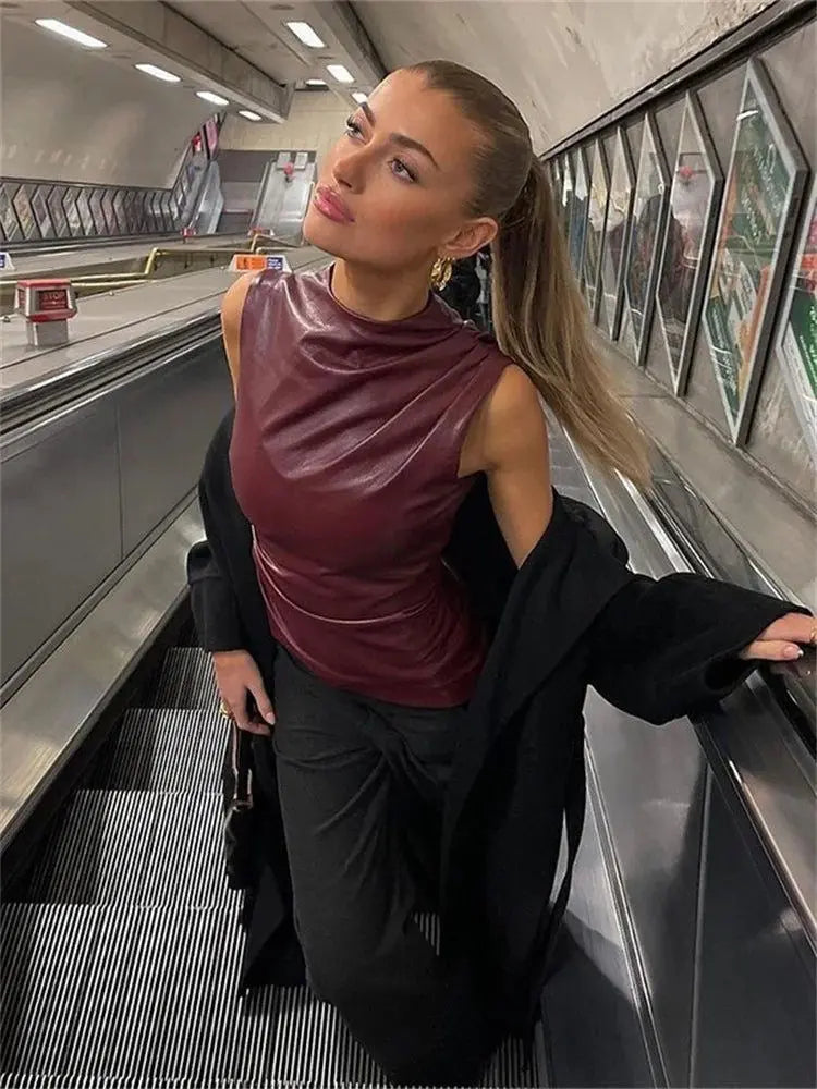 Womens Top Burgundy Going Out Top