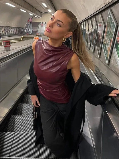 Womens Top Burgundy Going Out Top