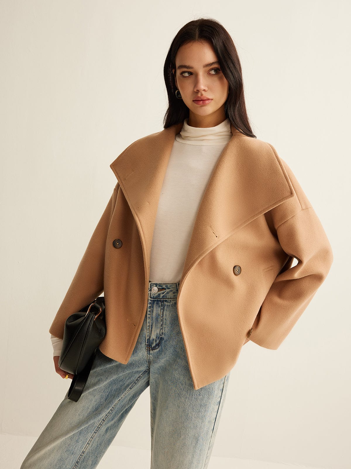 Womens Wool Coat Cropped