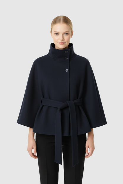 | Women's Winter High Collar Belted Coat