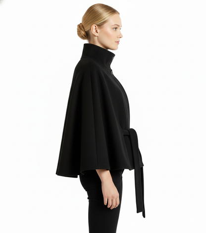 | Women's Winter High Collar Belted Coat