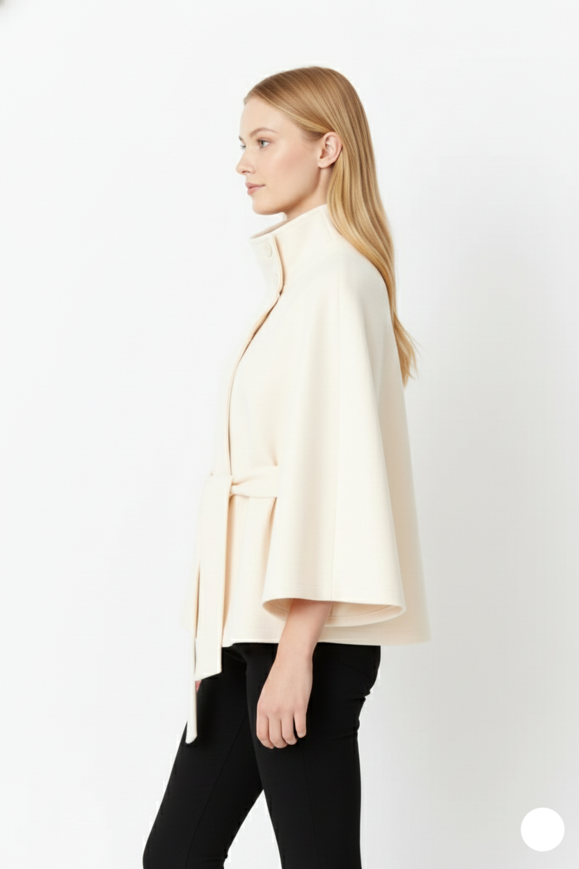 | Women's Winter High Collar Belted Coat