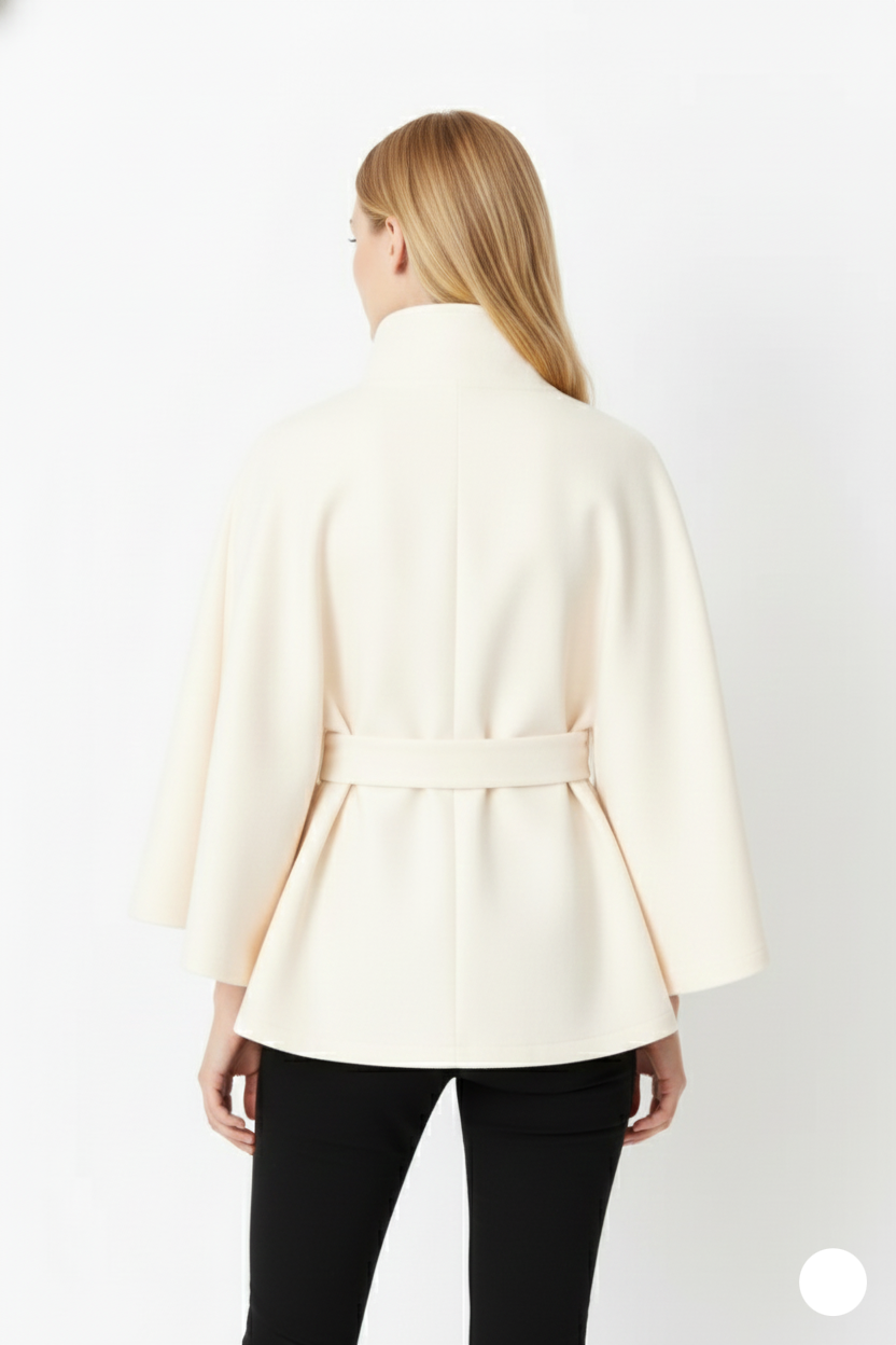 | Women's Winter High Collar Belted Coat