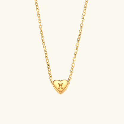 Golden Heartbeat - Initial Necklace