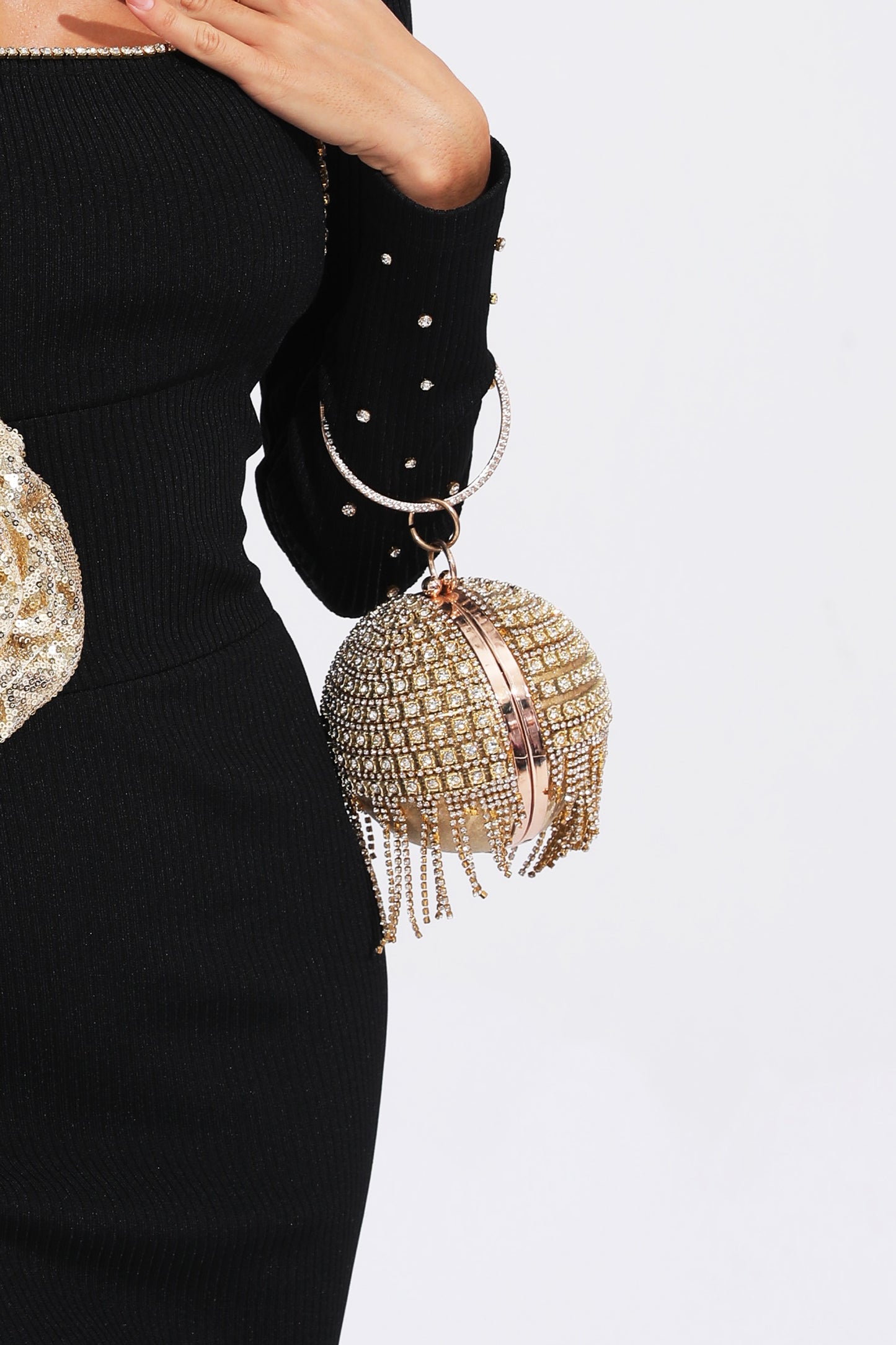 Xenia Gold Round Ball Bag