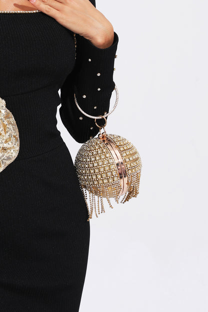 Xenia Gold Round Ball Bag