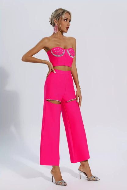 Xiomara Pink Cutout Diamond Set