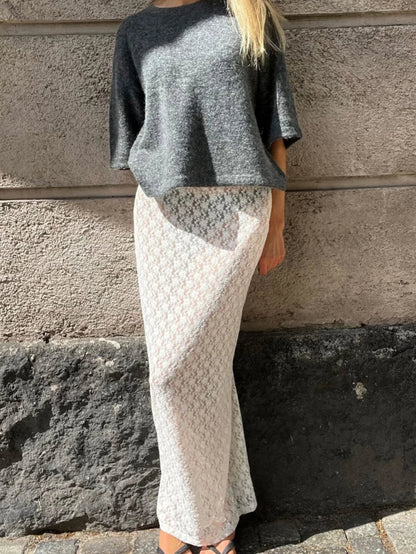 Floral Lace Low Rise Maxi Skirt