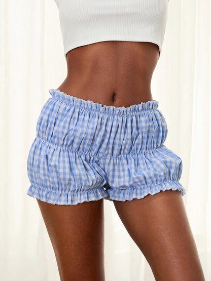 Gingham Frill Hem Bloomer Short
