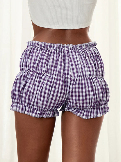 Gingham Frill Hem Bloomer Short