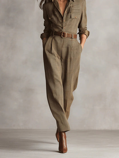 Isolde | Elegant Plaid Jumpsuit