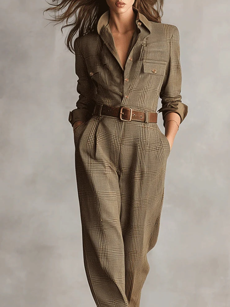 Isolde | Elegant Plaid Jumpsuit