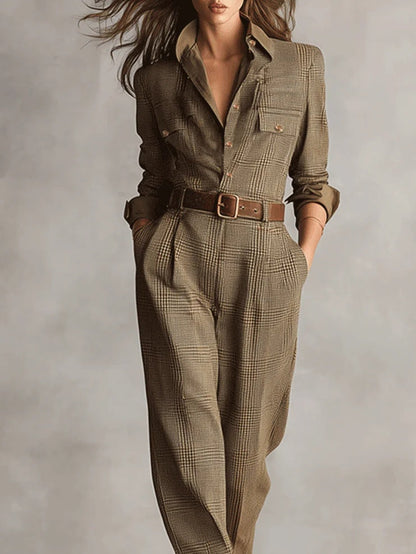 Isolde | Elegant Plaid Jumpsuit