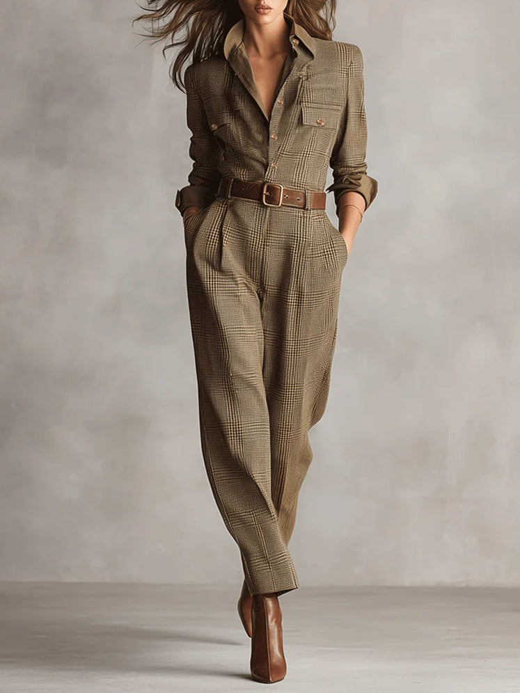 Isolde | Elegant Plaid Jumpsuit