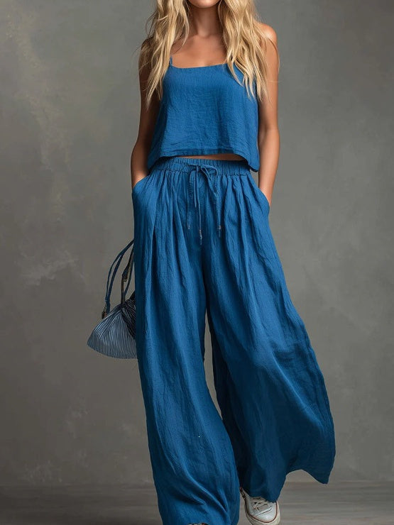 Women's Patchwork Solid Color Two-piece Set