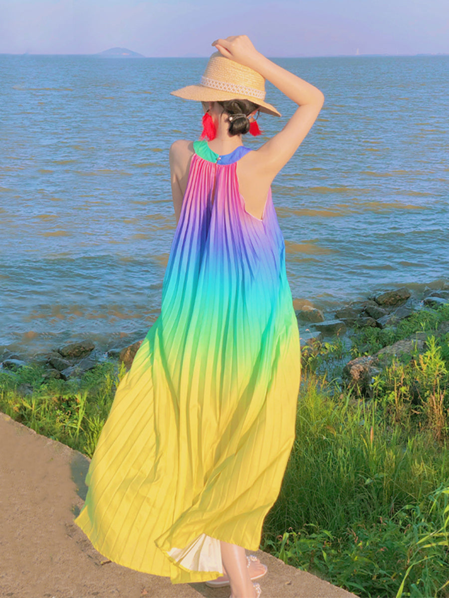 Yellow Plus-Size Beach Maxi Dress