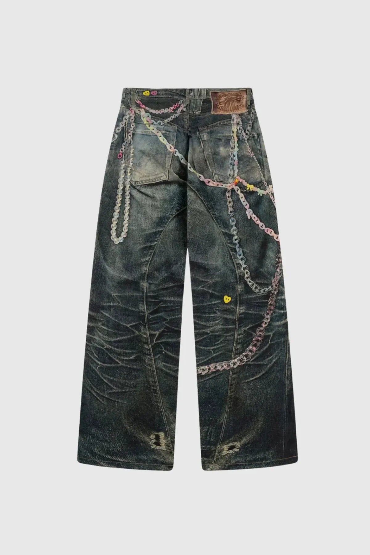 Yenpha Chain Print Wide Jeans
