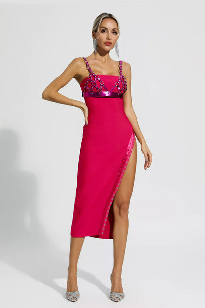 Zariyah Red Slip Bandage Dress