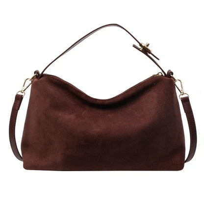 Zip Solid Sewing Thread PU High Capacity Shoulder Handbag