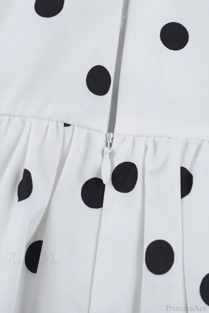 Halter Neck Polka Dot Bubble Hem Mini Dress