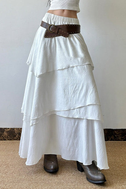 Asymmetrical A-Line Maxi Skirt