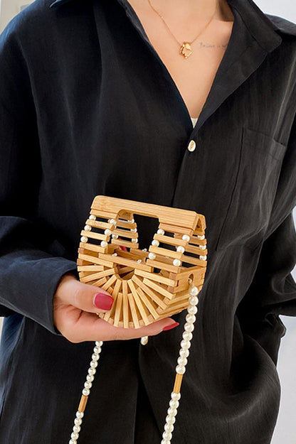 Fashionable Bamboo Pearl Handbag