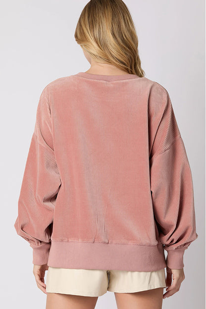 Christmas Pumpkin Cake Sequined Round Neck Loose Sweatshirt