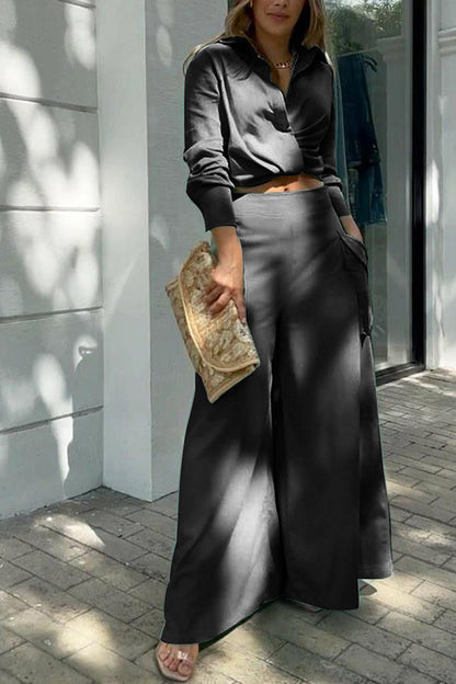 Solid color casual two-piece suit