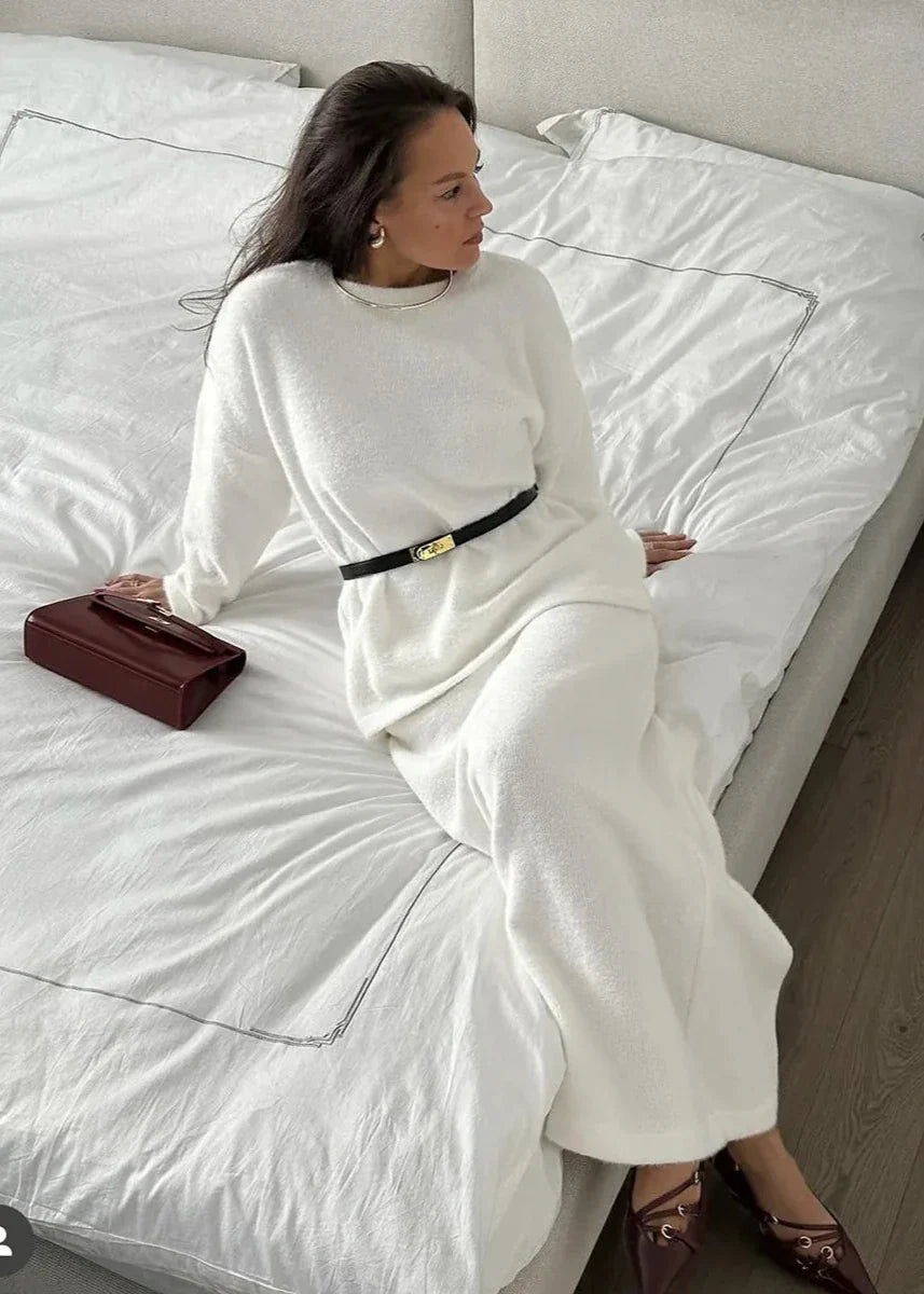 Luxe Cozy Knit Sweater & Fishtail Skirt Set