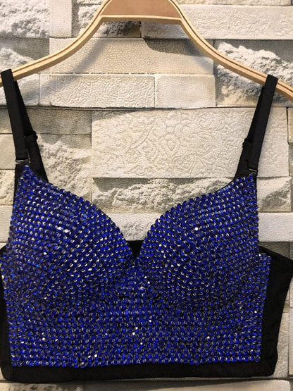 Rhinestone Push Up Bralette Bustier Top