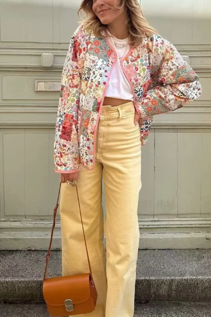 Colorblock Printed Cotton Jacket