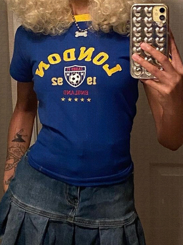 Street Letter Print Short Sleeve Tee