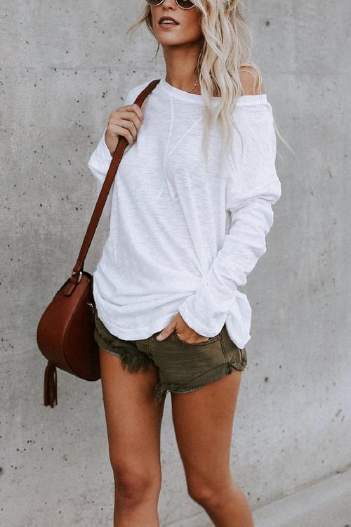 Solid Long Sleeves Cozy T-shirt