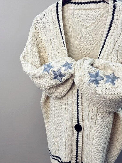 Bat Knitted Sweater Single Breasted Cardigan